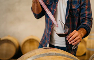 Wine pouring into glass